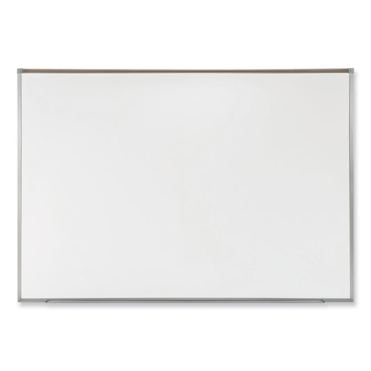 Proma Magnetic Porcelain Projection Whiteboard with Aluminum Frame, 72.5" x 48.5", White Surface, Satin Aluminum Frame