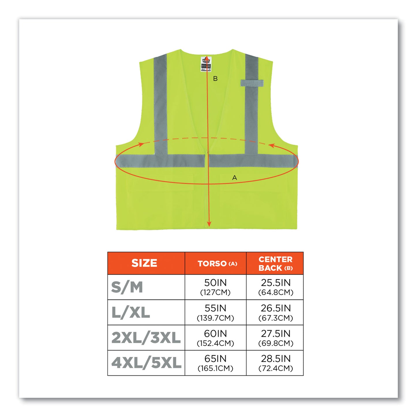 GloWear 8225Z Class 2 Standard Solid Vest, Polyester, Lime, 2X-Large/3X-Large