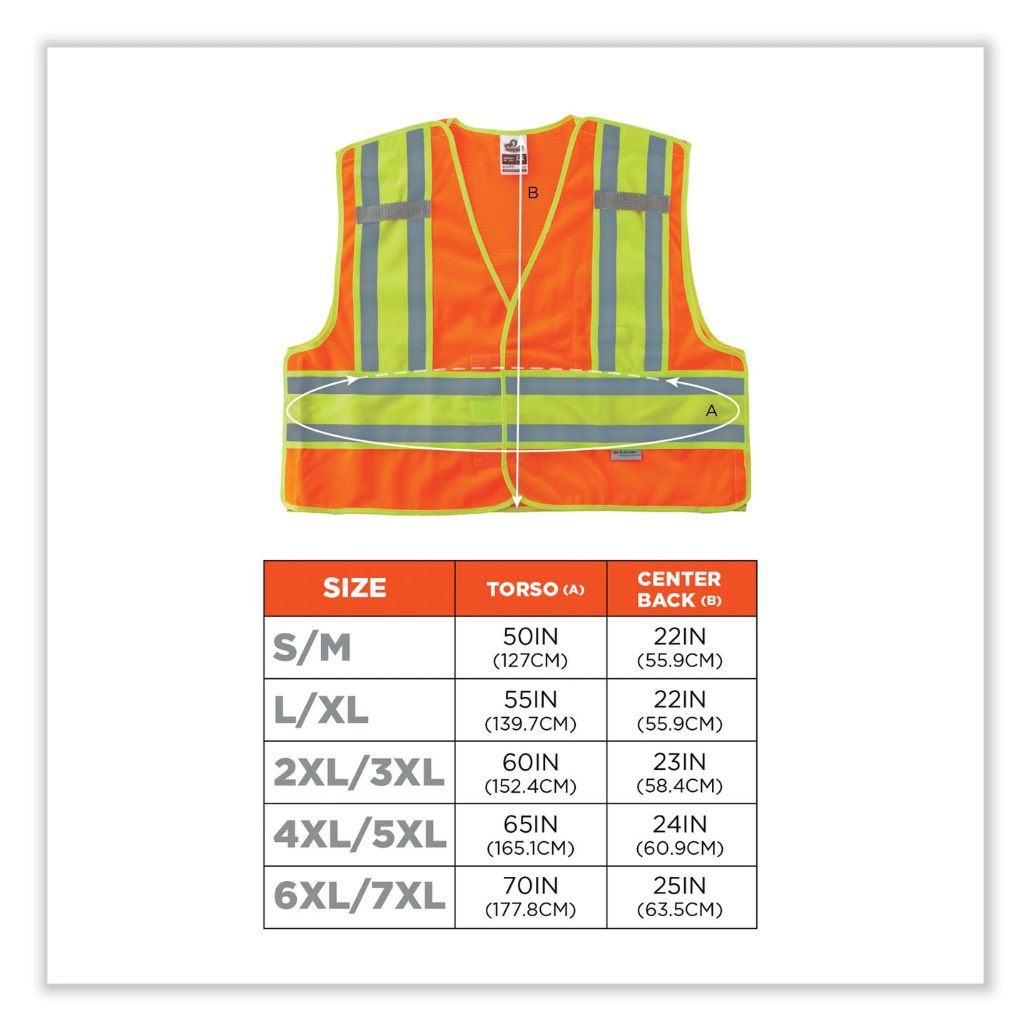 GloWear 8245PSV Class 2 Public Safety Vest, Polyester, 4X-Large/5X-Large, Orange