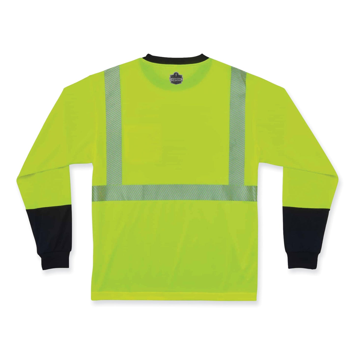 GloWear 8281BK Class 2 Long Sleeve Shirt with Black Bottom, Large, Lime