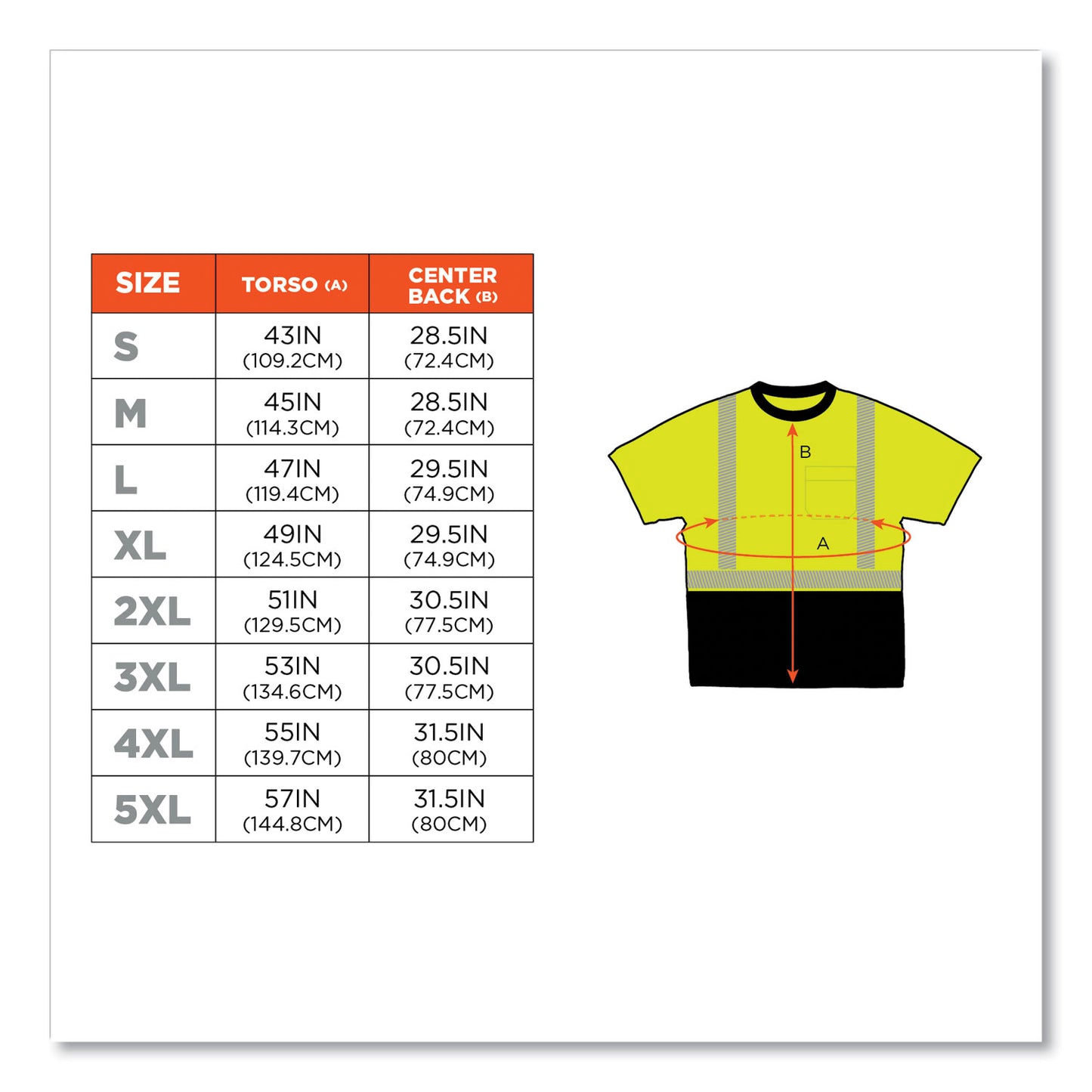 GloWear 8280BK Class 2 Performance T-Shirt with Black Bottom, 5X-Large, Lime
