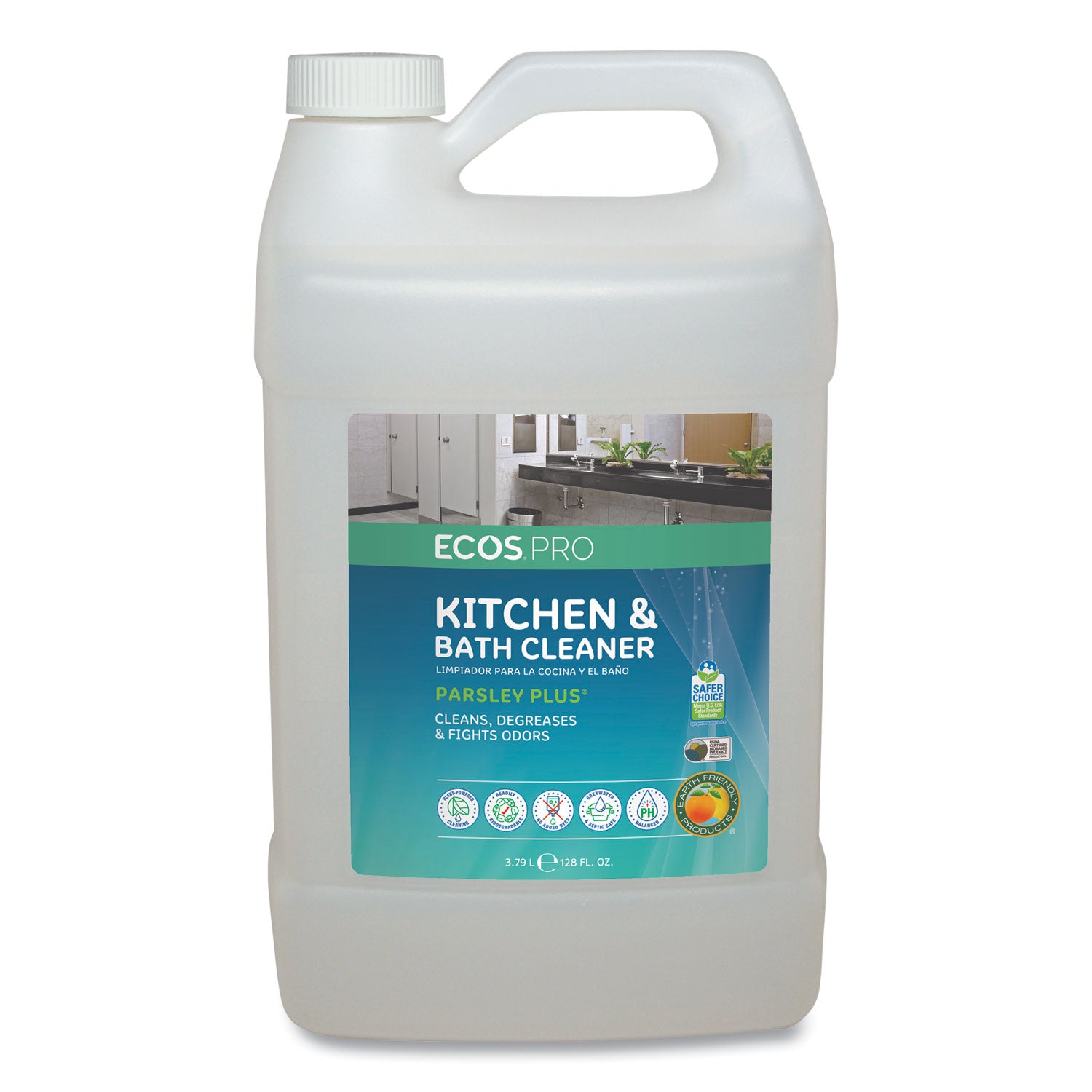 Parsley Plus All-Purpose Kitchen and Bathroom Cleaner, Herbal Scent, 1 gal Bottle