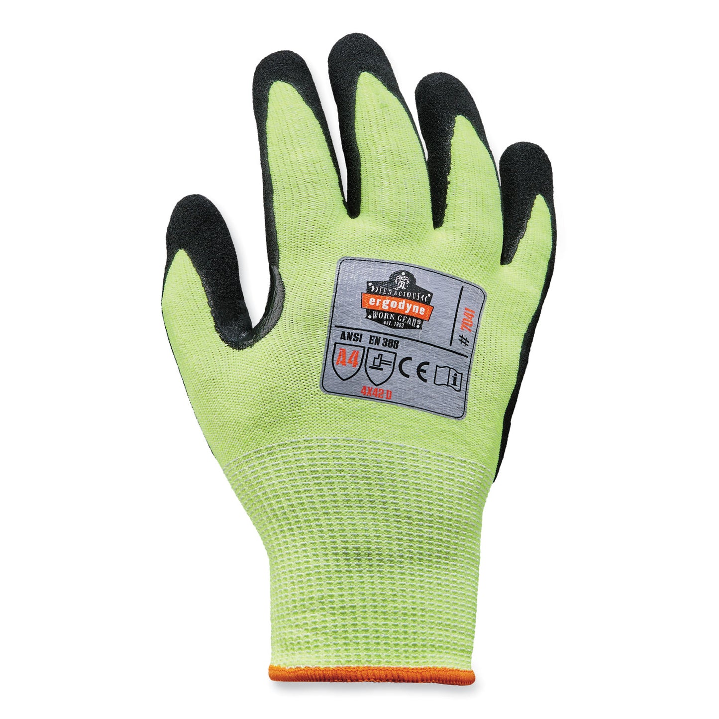 ProFlex 7041-CASE ANSI A4 Nitrile Coated CR Gloves, EN388: 4X42D, 12" Long, XX-Large, Lime, 144 Pairs/Carton