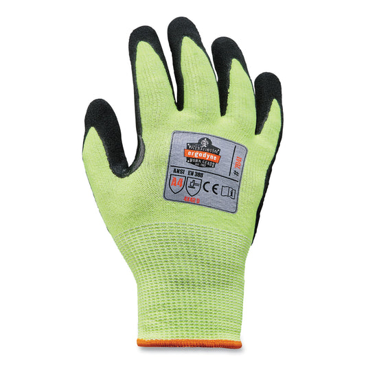 ProFlex 7041 ANSI A4 Nitrile-Coated CR Gloves, EN388: 4X42D, 10" Long, Medium, Lime, Pair