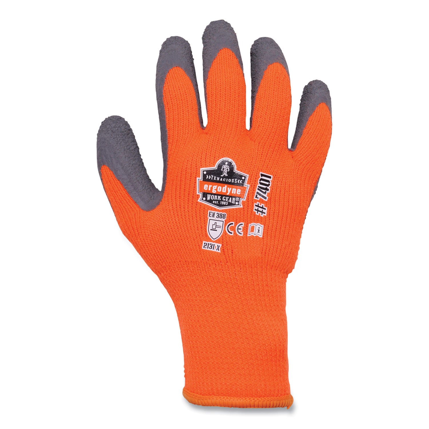 ProFlex 7401-CASE Coated Lightweight Winter Gloves, EN388: 2131X, 11" Long, X-Large, Orange, 144 Pairs/Carton