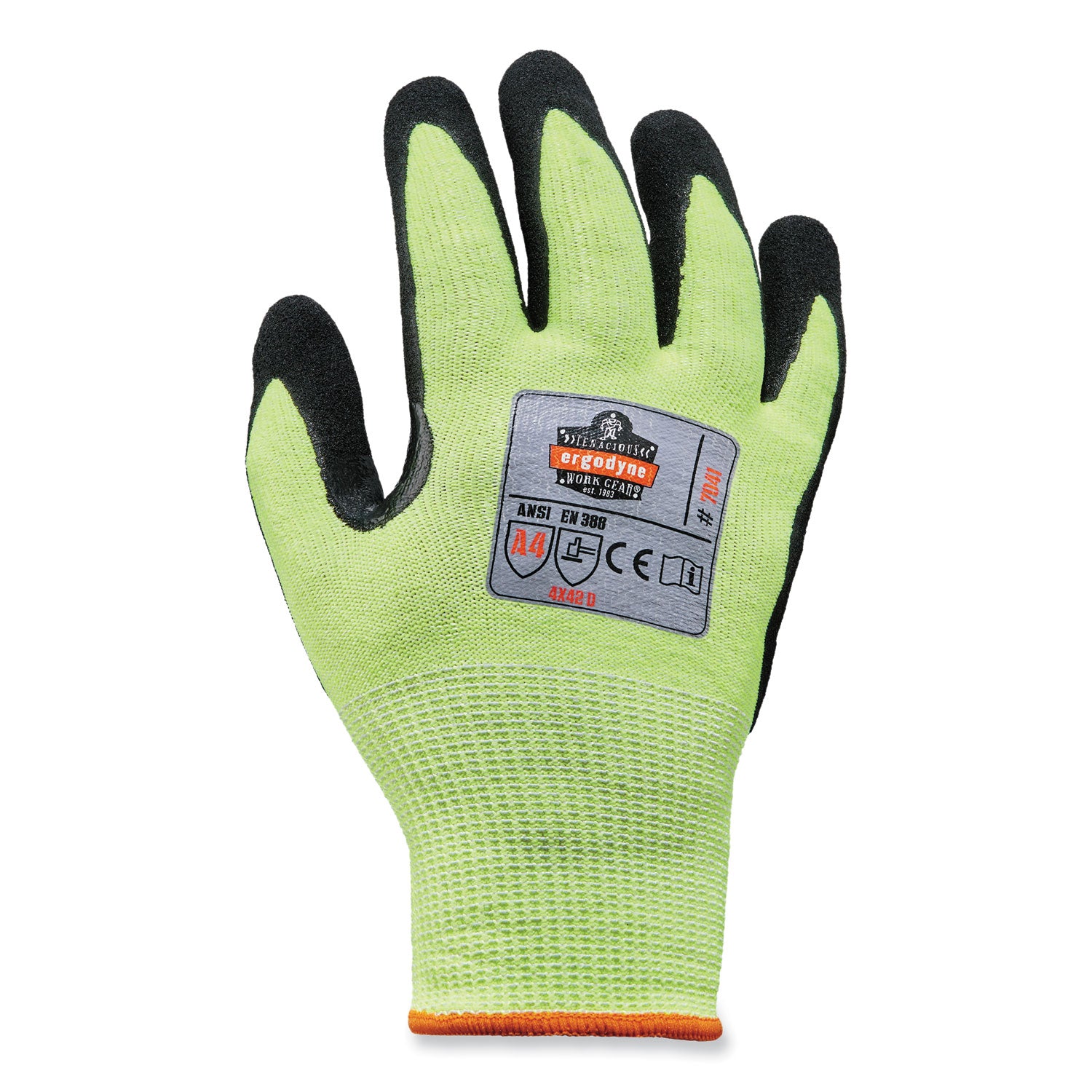 ProFlex 7041 ANSI A4 Nitrile-Coated CR Gloves, EN388: 4X42D, 11" Long, X-Large, Lime, Pair