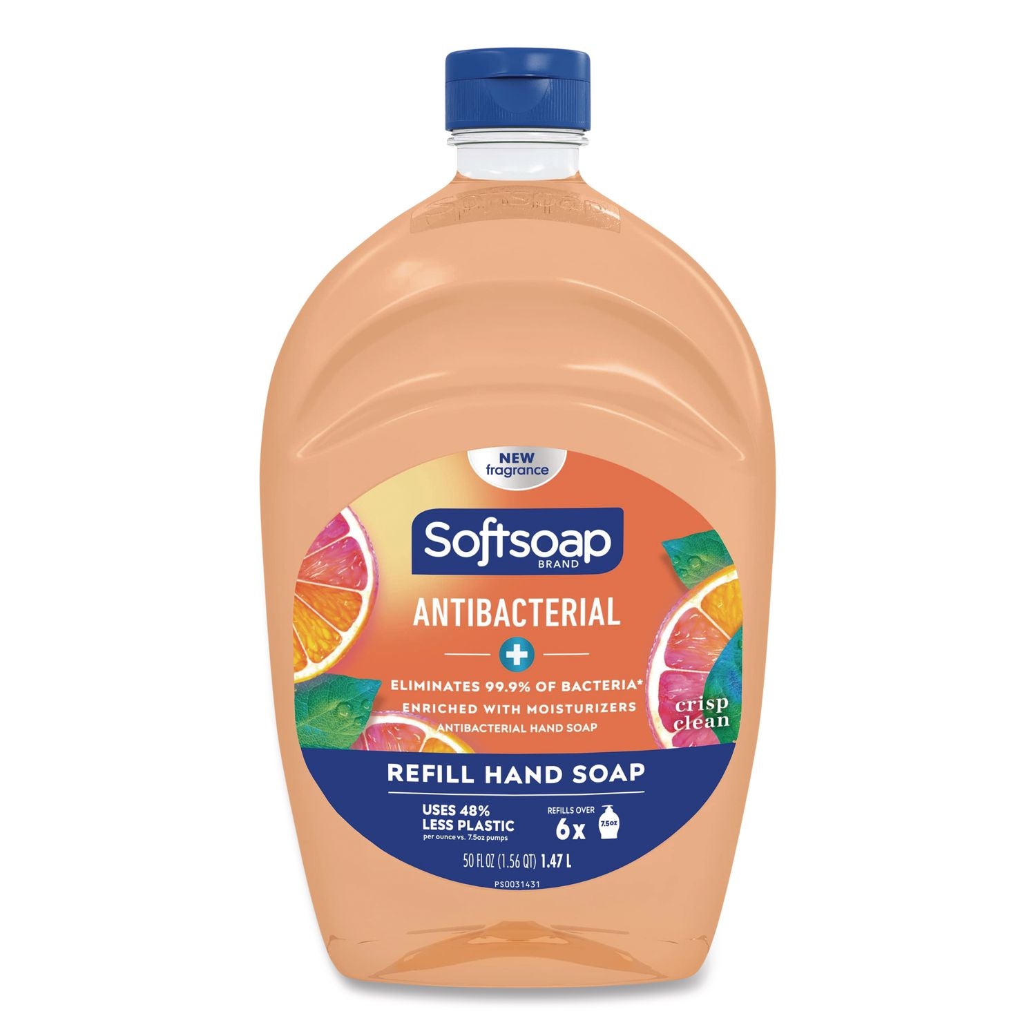 Antibacterial Liquid Hand Soap Refill, Fresh Scent, Orange, 50 oz