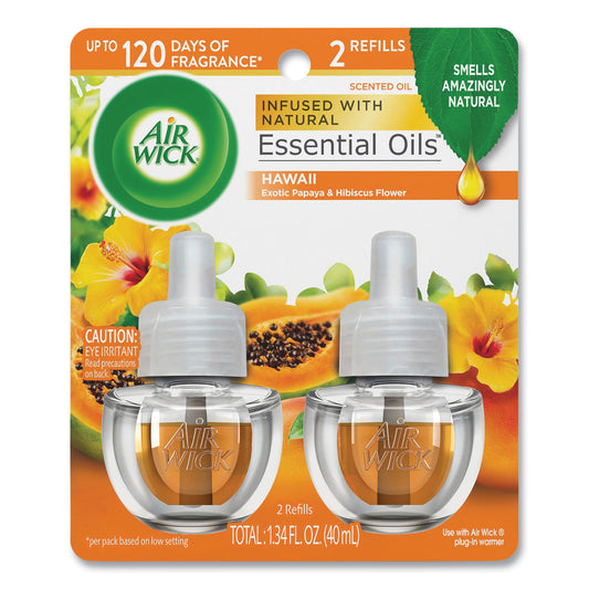 Scented Oil Twin Refill, Hawaii Exotic Papaya and Hibiscus Flower, 0.67 oz Refill