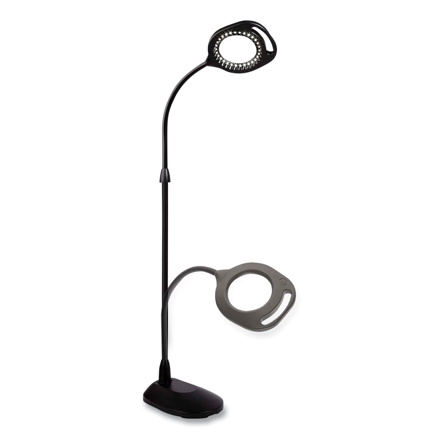2-in-1 LED Magnifier Floor and Table Light, 39.5" High, Black
