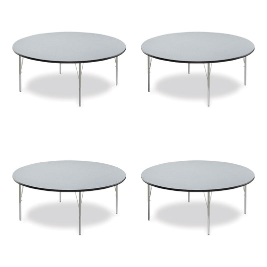 Height Adjustable Activity Tables, Round, 60" x 19" to 29", Gray Granite Top, Gray Legs, 4/Pallet