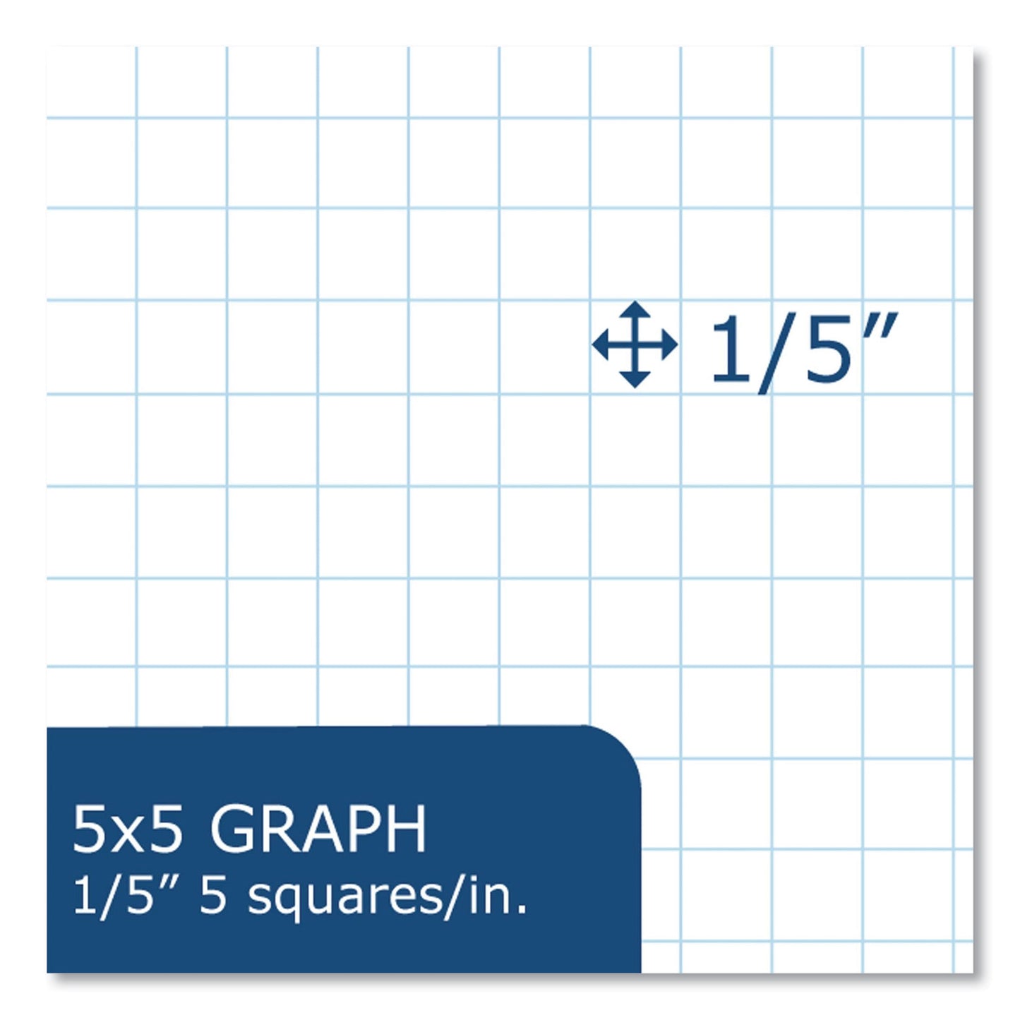 Gummed Pad, Quadrille Rule (5 sq/in), (50) White 8.5 x 11 Sheets, 72/Carton