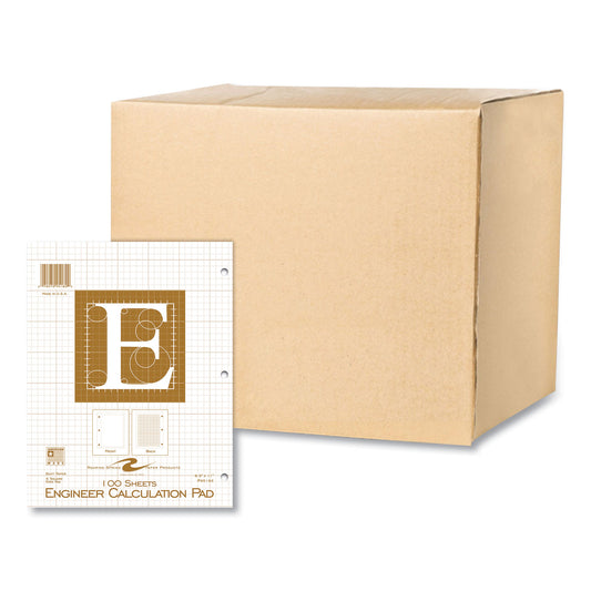 Engineer Pad, Quadrille Rule (5 sq/in), (100) Buff 8.5 x 11 Sheets, 24/Carton