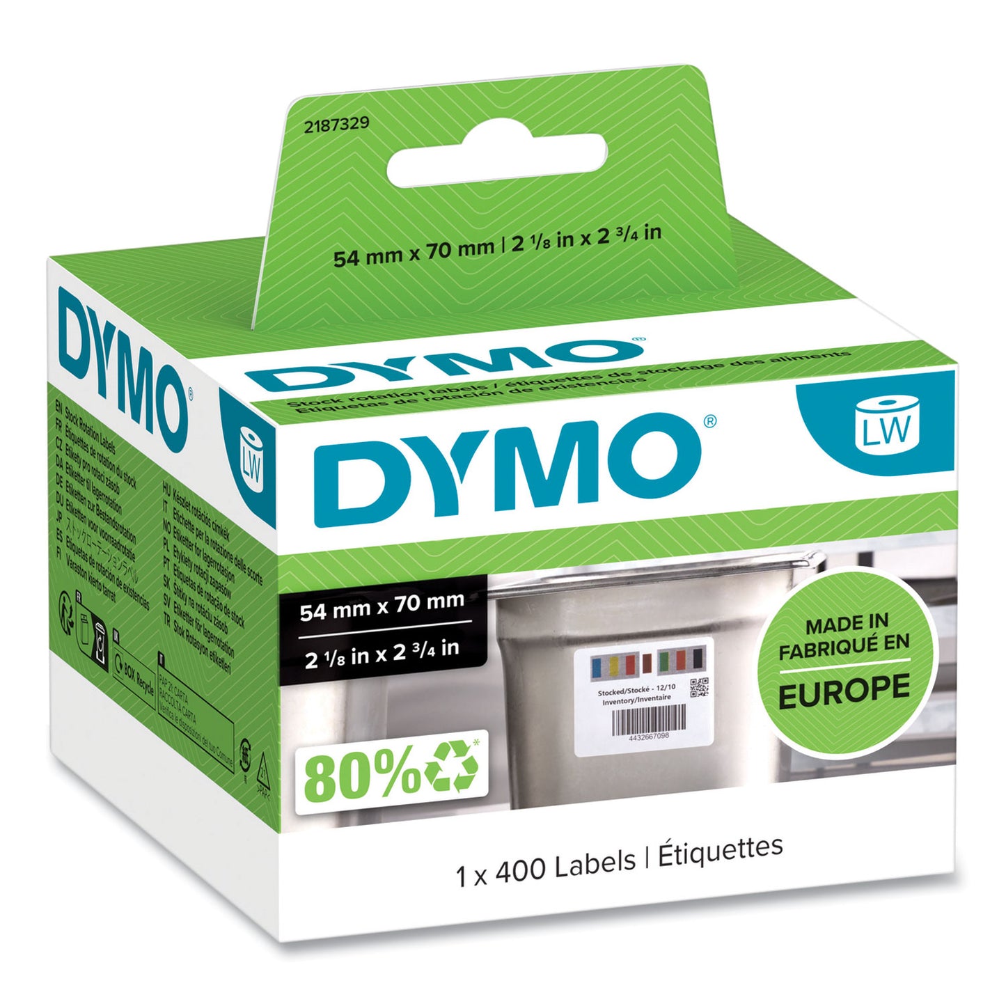 Days of the Week Barcode Labels for LabelWriter Label Printers, 2.75 x 2.12, Black/White, 400 Labels/Roll