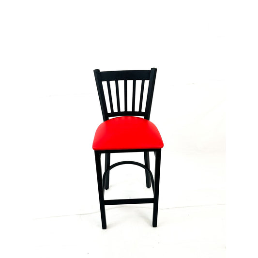 Cobra Series Barstool, Supports Up to 300 lb, 28.5" Seat Height, Red Seat, Black Back, Black Base
