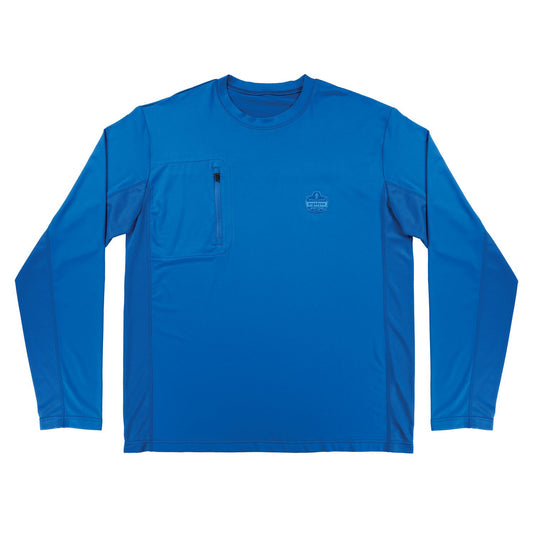 Chill-Its 6689 Cooling Long Sleeve Sun Shirt with UV Protection, Medium, Blue