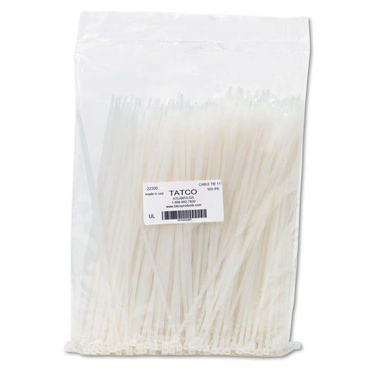Nylon Cable Ties, 11 X 0.19, 50 Lb, Natural, 500/pack